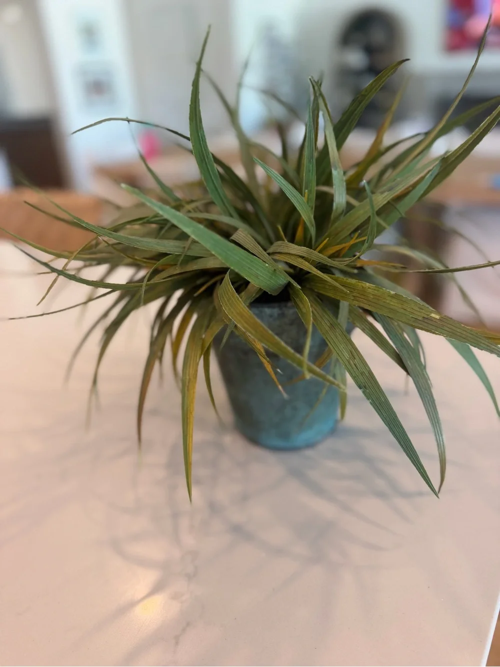 Michaels Faux Green Grass Arrangement in Patina Green Planter